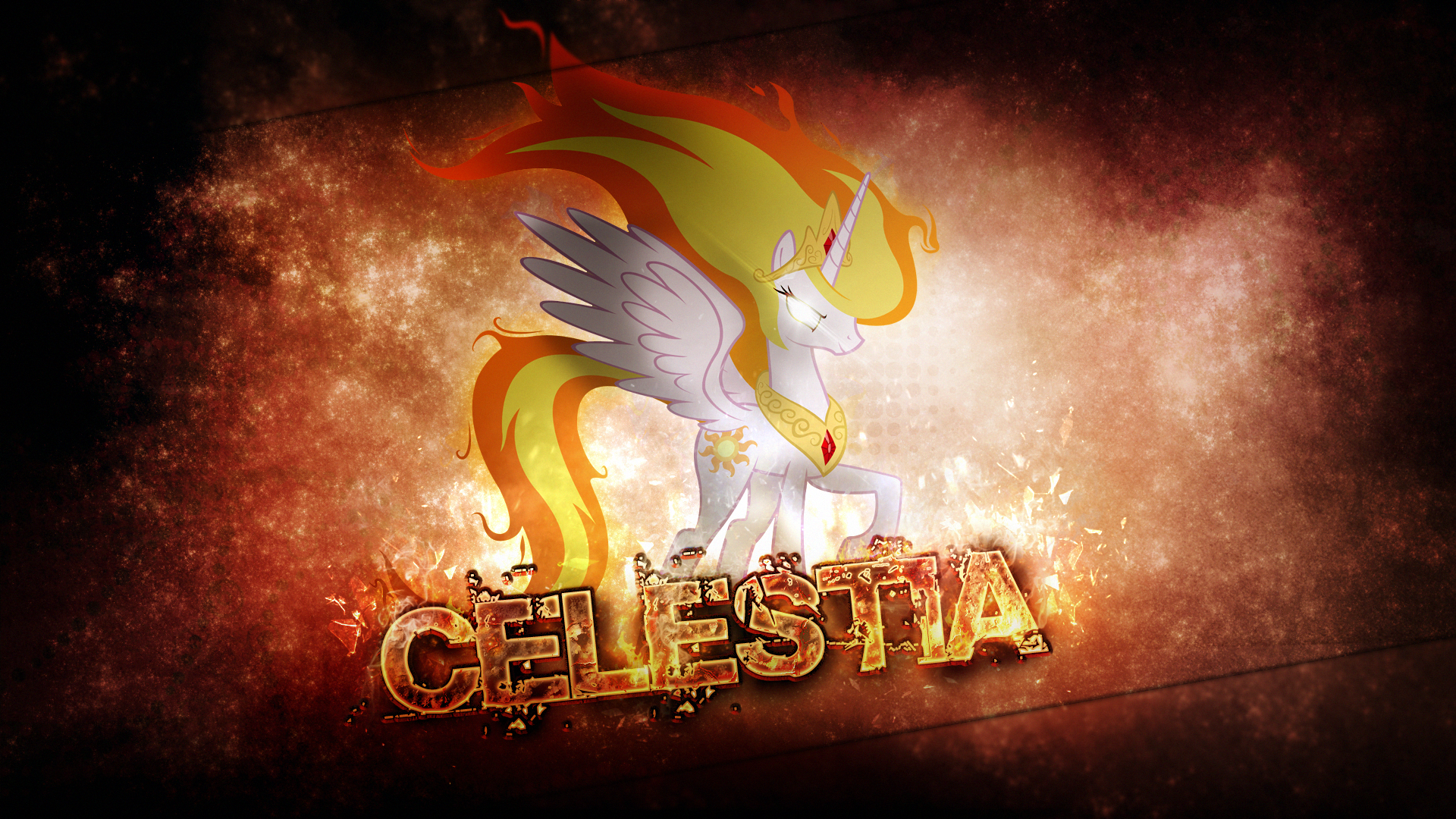 Wallpaper ~ Celestia on fire. by Mackaged