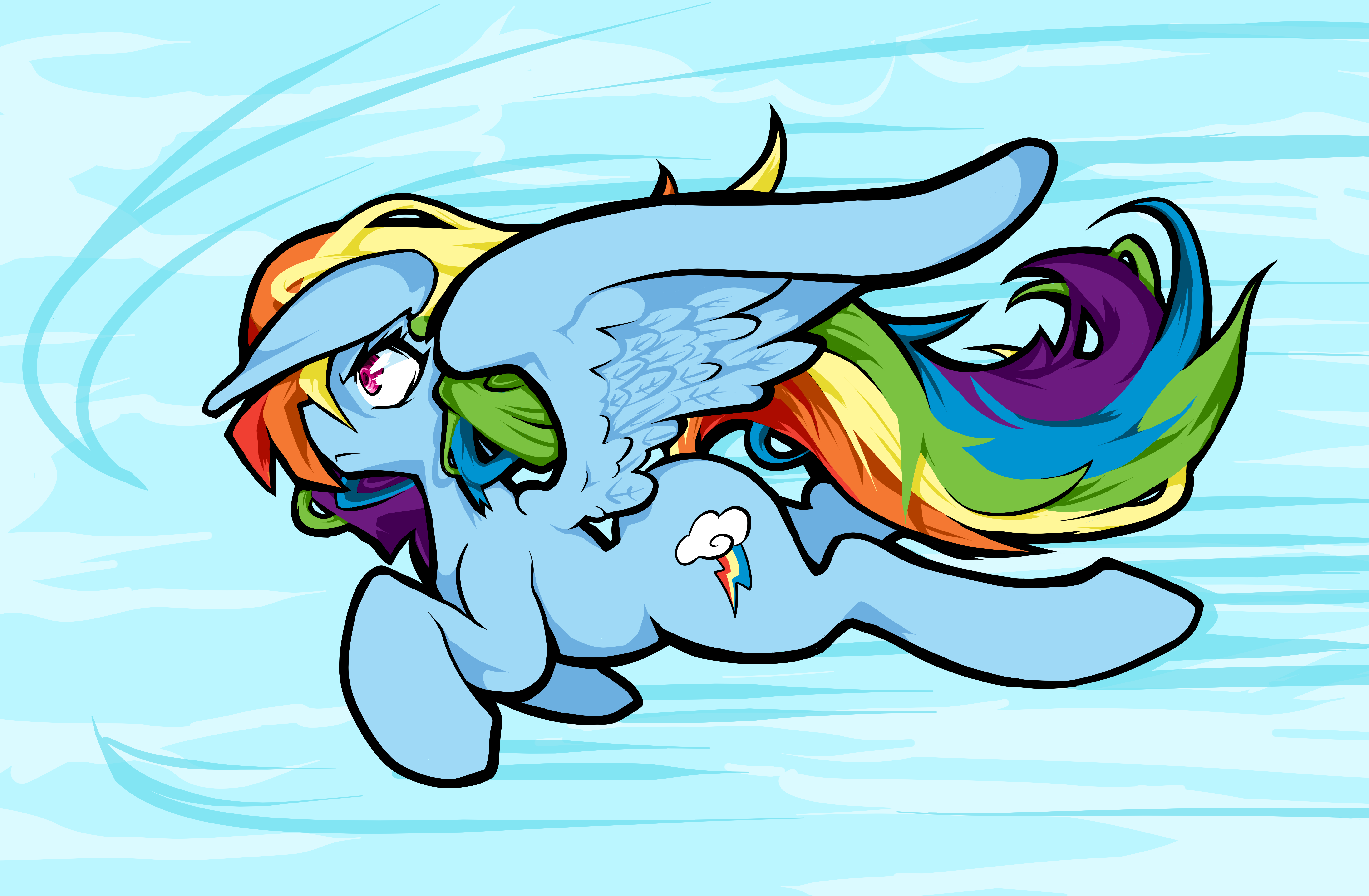 Rainbow Dash in Flight by kizupoko